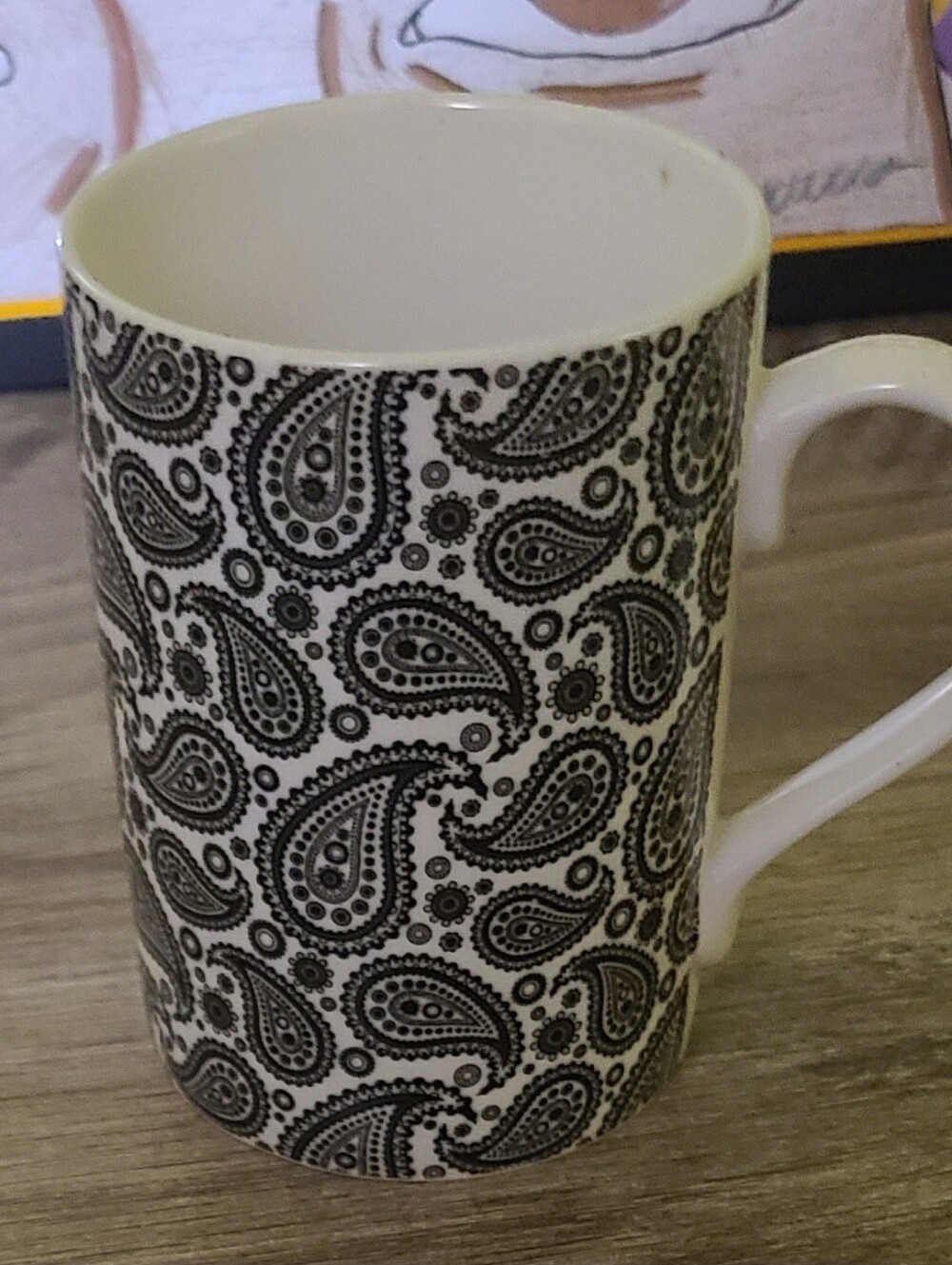 Vintage Black Paisley Ceramic Mug - Stylish Home Dining Cup
